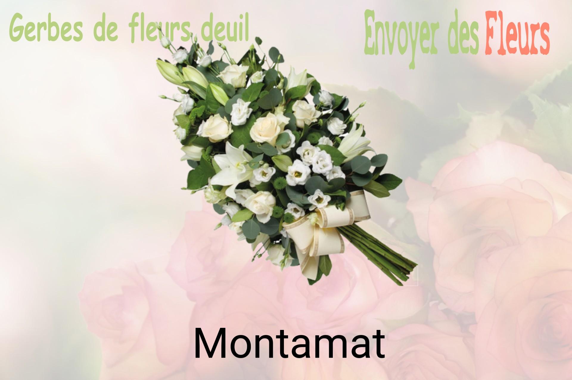 Gerbe de fleurs de deuil livrée à Montamat